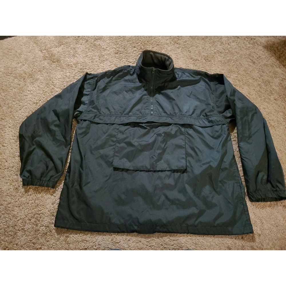 Stone Hill Golf Men's Size XL Dark Green 1/4 Zip Hooded Windbreaker Jacket